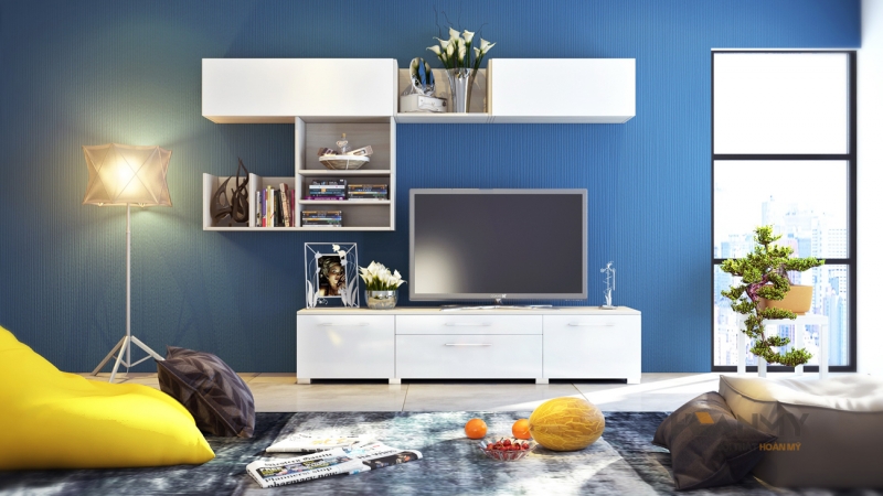 Cách trang trí kệ tivi đẹp trẻ trung cho không gian hiện đại